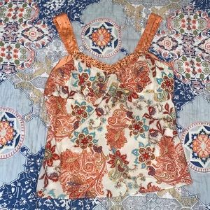 floral and sequin tank top